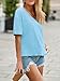 Cicy Bell Womens Summer V Neck T Shirts Casual Short Sleeve Flowy Tops Cute Loose Fit Basic Tees Light Blue