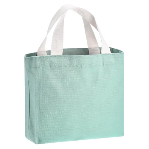 Sac en toile de couleur unie vert clair léger et réutilisable