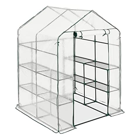 Relaxdays Invernadero Plástico con 8 Repisas Cover