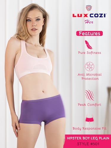 Image of Lux Cozi Cotton Women's Body Leg Boy Short Panties (Colors and Prints May Vary)