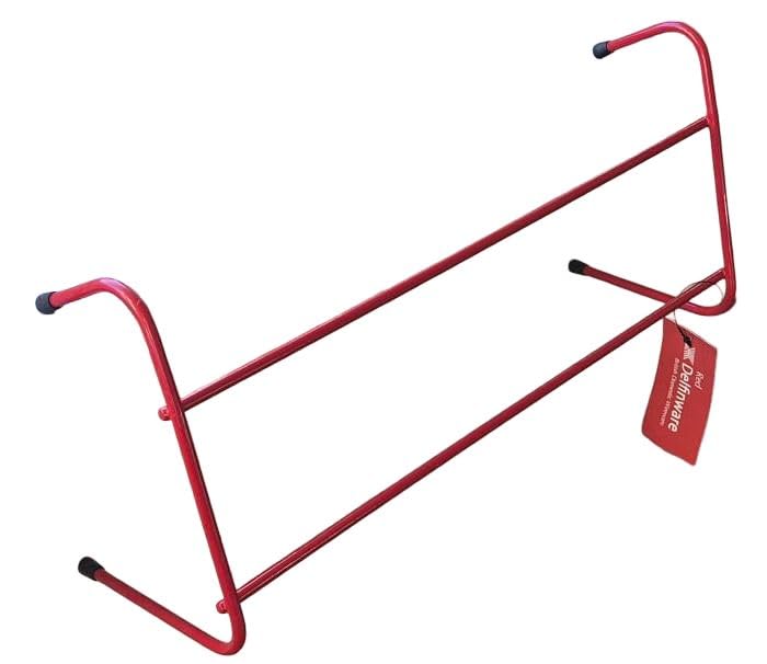 Delfinware Radiator Airer – Strong Plastic Coated Steel Hanging Rail for Drying Clothes and Towels, Fits Most Radiators, Made in the UK (Red, Small - 37.5cm wide - 2 Bar) — image 1