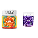 OLLY Hello Happy Gummy Worms and Sleep Gummy Starter Pack Bundle, Mood Balance and Occassional Sleep...