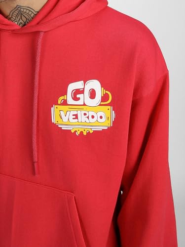 Image of Veirdo Cotton Poly Fleece Oversized Hooded Sweatshirt Baggy Fit Stylish Pocket Graphic Printed Hoodie for Men (Available in Sizes: S to 3XL)