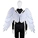 pistro Feathered Wing Costume Fashion Decor Dress Up for Party Stage Show Celebrations Angel Wings 41.34x29.53 inch- White