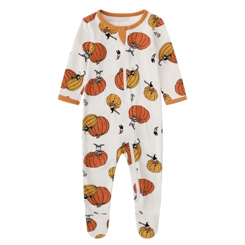 Owlivia Baby Footed Pajamas, Organic Cotton Zip-Up Sleeper, Long Sleeve