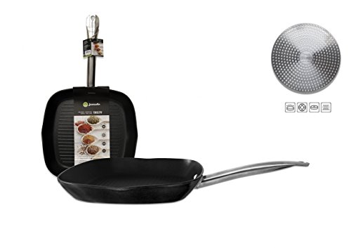 TASTY PARRILLA CUADRADA INOX NEGRA 28 CMS