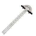 Smgda Protractor Angle Finder, 13 inch Woodworking Edge Ruler 0-70°Adjustable Multi-Function Angle Measure Tool Stainless Steel Carpenter T Square, T Rule with Wall Hanging Storage Rack