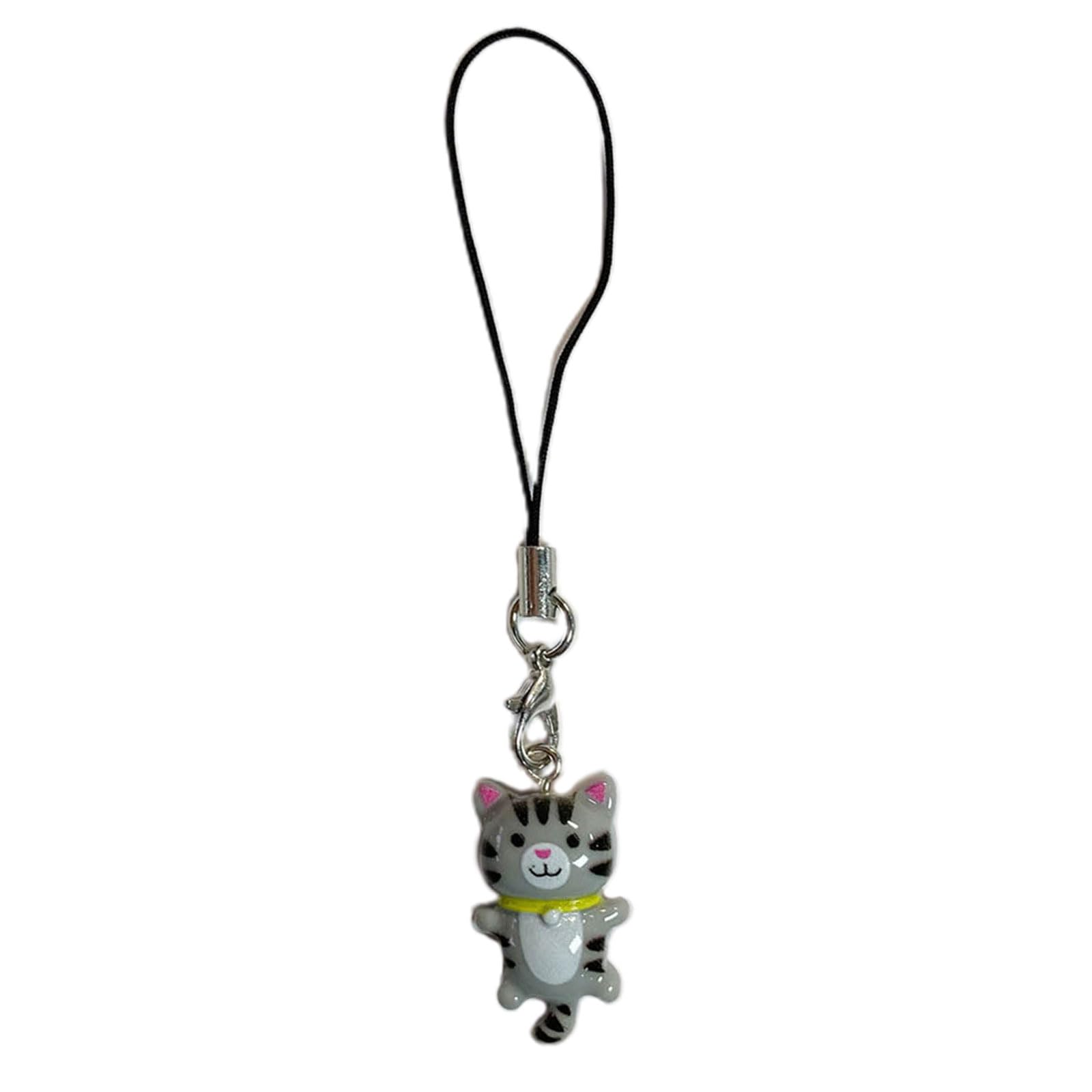QIXIAMO Lovely Cat Pendant Phone Chain Strap Kitten Charm Keychain Phone Lanyard Acrylic Keyring Bag Ornament Jewelry Gift