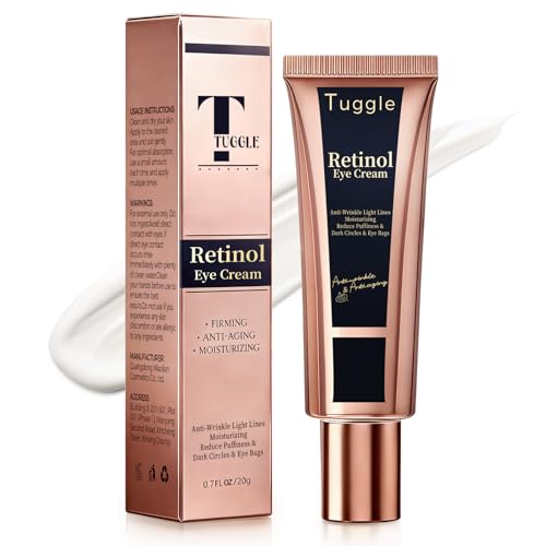 Retinol Under Eye Cream – Anti-Aging Cream for Dark Circles, Puffiness & Wrinkles with Caffeine & Peptide Firming & Hydrating Formula to Reduce Fine Lines 0.7 Fl.Oz