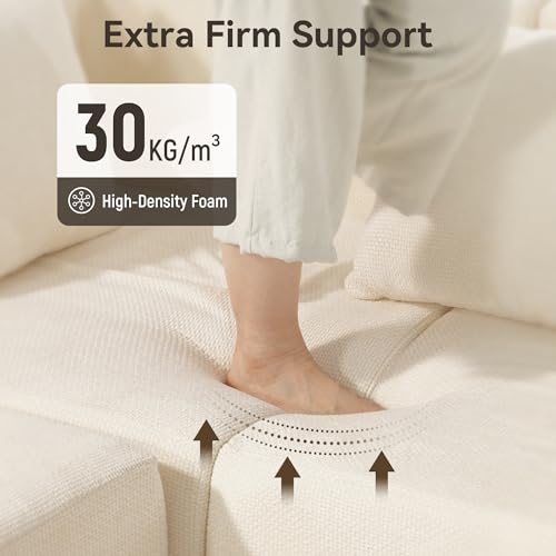 Image of MONVANE Modular Sectional Sofa, Oversized 8 Seat Convertible U Shaped Couch with Ottoman, Comfy Chenille Cloud Couch with Deep Seat, Sectional Couches for Living Room, No Assembly Required, Beige