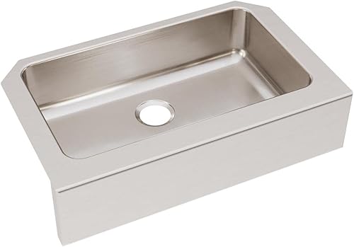 Elkay ELUHFS2816 Lustertone - Fregadero de cocina de acero inoxidable de 33 pulgadas, estilo granja, de acero inoxidable