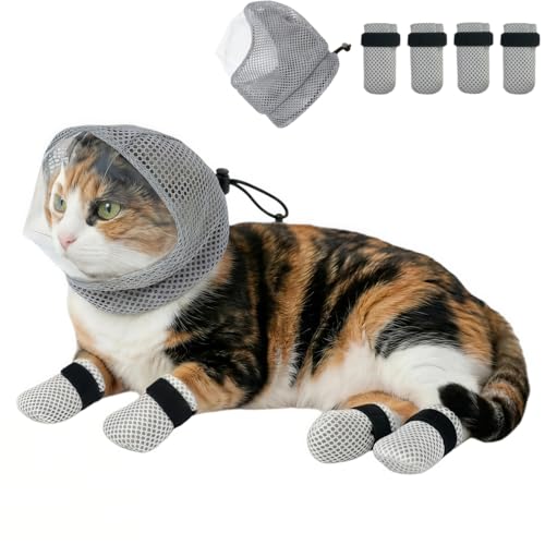 Cat Muzzle with 4 Anti-Scratch Covers