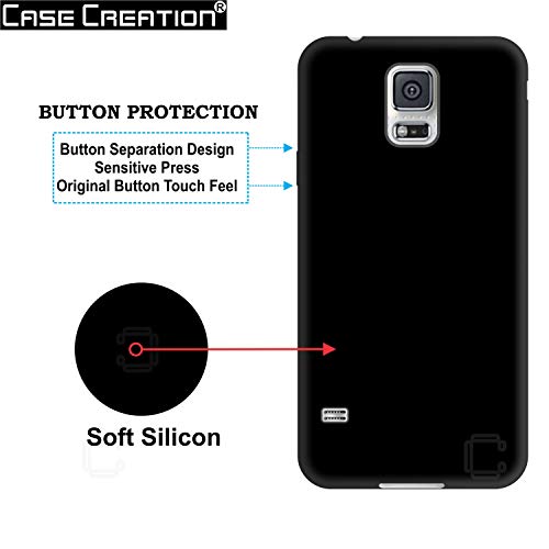 Image of Case Creation for Samsung Galaxy S5 2014 Back case, Samsung Galaxy S5 Slim Flexible Smart Look case with 360 Camera All Angle Protection (Pure Black)