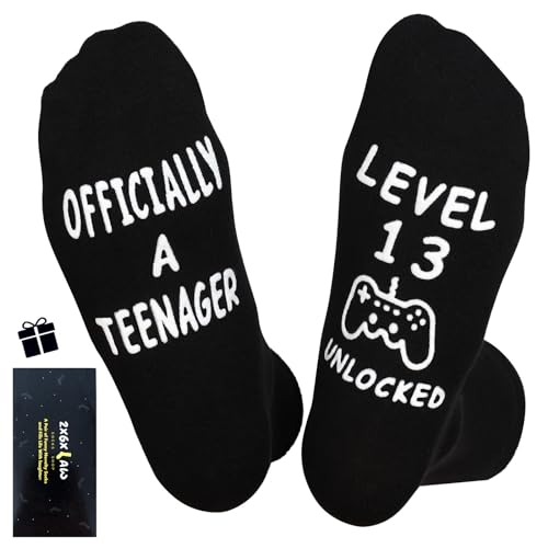 ZXGXLAW Birthday Gifts for 13th Boys Girls Son Daughter Him Kids,13 Year Old Teenage Gamer Christmas Crew Funny Gaming Socks