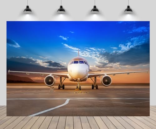 CHNYWORK 9x6ft Airplane Photography Backdrop - image 1