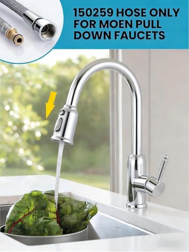 150259 Replacement Hose Kit for moen Pulldown Kitchen Faucets, Pull Down Sink Hose For Moen Faucet Replacement Part 150259, hose for sink faucet Fit Reflex 187108 Pull Down Kitchen Faucet hose 68 Inch