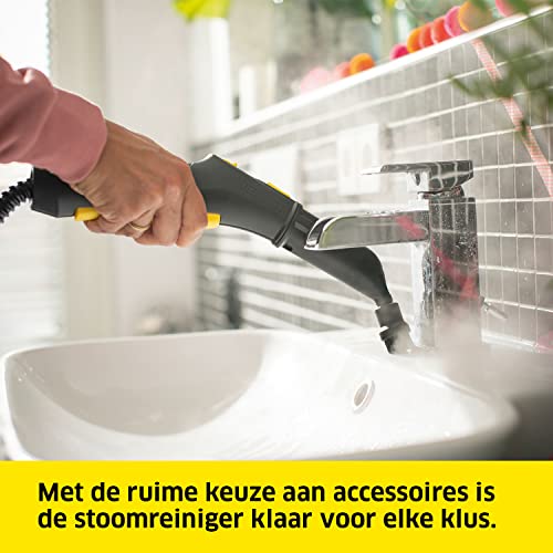 Kärcher Nettoyeur Vapeur SC 4 EasyFix Iron, Pression Vapeur : 3,5 bar, Préchauffage : 4 min, Puissance : 2000 W, Surface : 100 m², Réservoirs : 0,5 + 0,8 l, Buse de Sol EasyFix, Fer à Repasser Vapeur