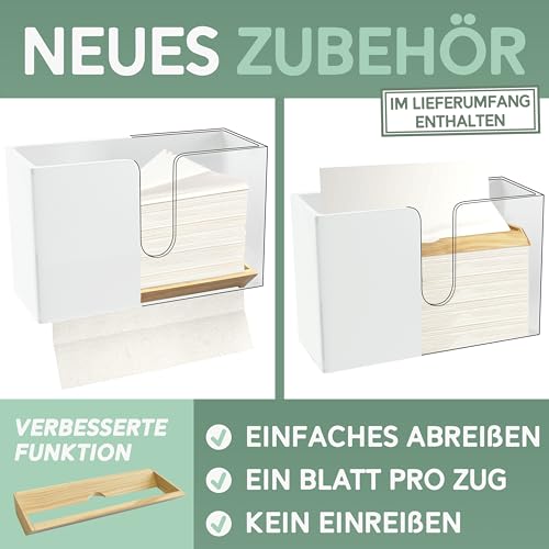 Nature Supplies Papierhandtuchspender aus Holz - Papierhandtuchhalter Mit Wandhalterung oder bei Tisch, für Papierhandtücher mit C-, Z- oder Interfold-Falzung