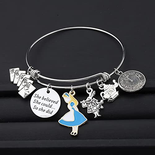 FOTAP Alice Bracelet She Believed She Could So She Did Inspirational Encouragement Bracelet Alice Fans Gifts Alice Gift3