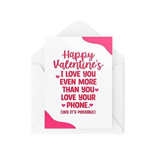 Tongue in Peach Divertida tarjeta de San Valentín – Love You More Than You Love Your Phone – Día de San Valentín – Adicto al teléfono – Tarjetas de San Valentín – CBH1473