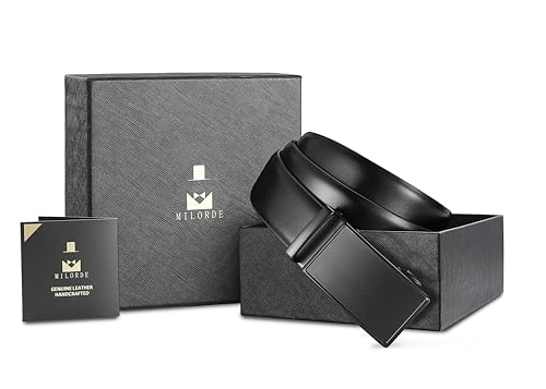 Image of MILORDE Men's Leather Ratchet Belt - 35mm - Customizable Fit