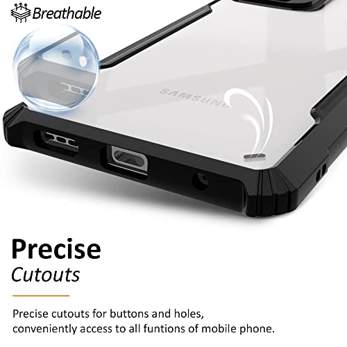 Image of WOW IMAGINE Shock Proof Clear Back Cover Case Mobile Cover for Samsung Galaxy S20 Ultra (Hard | Hybrid PC + TPU | Full Armour Device & Camera Protection | Black)