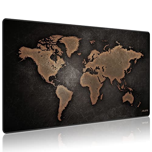 JIALONG Tapis de Souris Gaming XXL Grand sous Main Bureau Tapis Souris Gamer 900x400 (Map Monde)