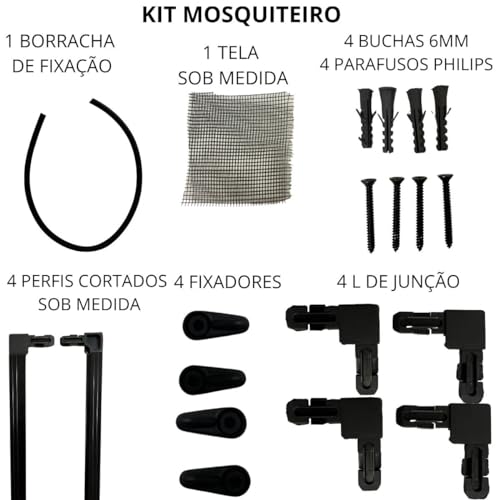 Tela mosquiteira p/janela perfil em aluminio 60x60 (Branco)