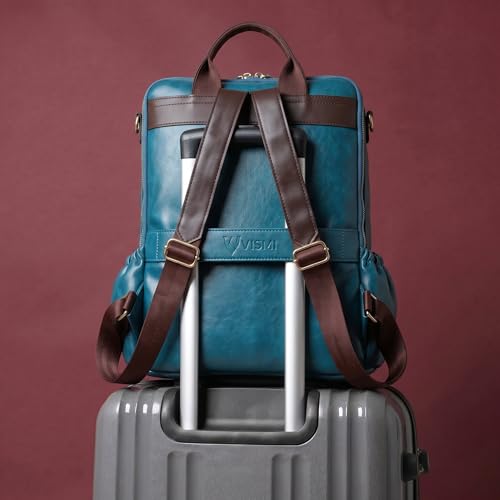 Image of VISMIINTREND Backpack for Woman /Teens Girl, Leather, Stylish, Handbag, Purse,Ladies,Office,Travel,College,Daily-Use,14-inch Laptop Bag, Elegant, Gifts for Women /Girls, Birthday Gift for Wife /Sister