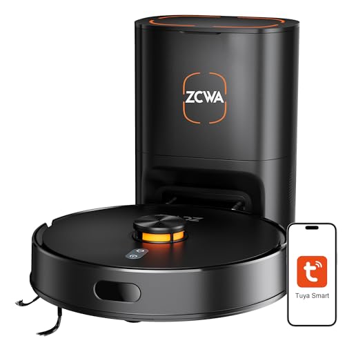Image of ZCWA D15S MAX Robot Vacuum and Mop Combo,10000Pa Suction Robot Vacuum Self-Emptying,Lidar Navigation Robot Vacuum Cleaner,3200mAh,3.5L Dust Bin,App Control,Wi-Fi Connected