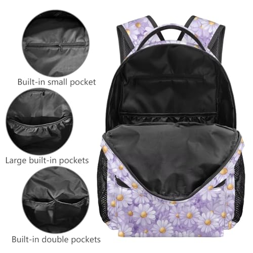 Axolotl Backpack for School Girls Purple Daisy Bookbag Lightweight Kids Back to School Supplies Kawaii Axolotl Bag for Lovers Little Girl Gifts3