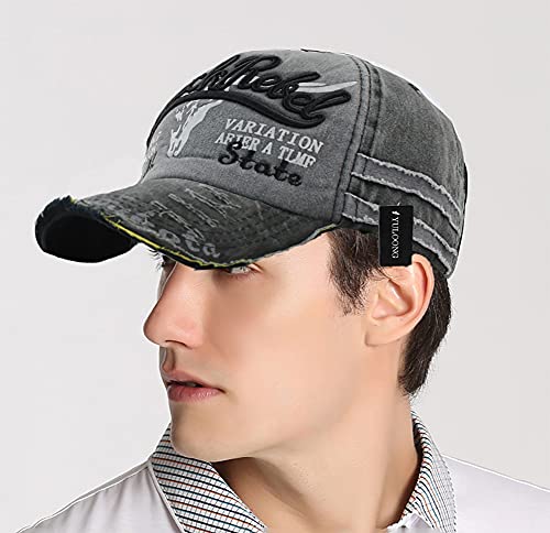 Image of Vintage Cotton Baseball Cap Denim Frayed Edge Sunhat Adjustable Unisex