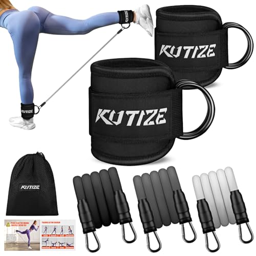 KUTIZE Ankle Resistance Bands with Cuffs for Women- 3-Level Adjustable