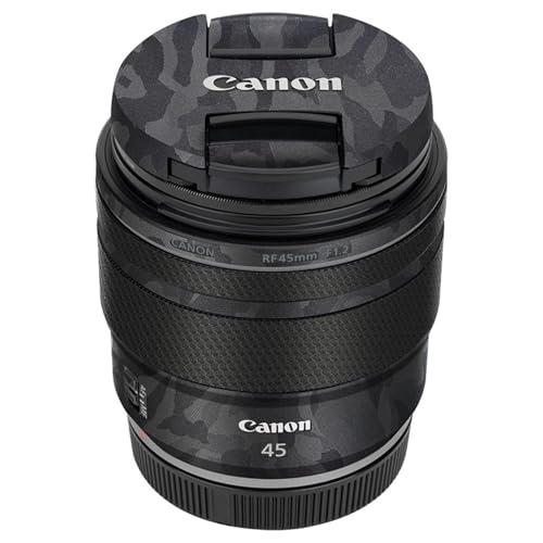 Kiorafoto RF 45mm Skin, Anti-Scratch Waterproof Camera Lens Protection, Anti-Wear Decal Sticker Film Protector for Canon RF 45mm f/1.2 STM Lens Protective Decoration Cover - Shadow Black