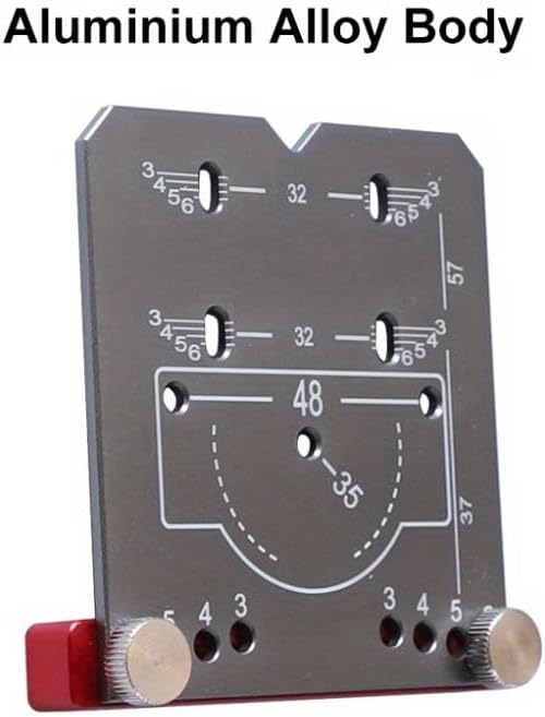 35mm Hinge Hole Drilling Guide, Silver Aluminum Alloy, Door Cabinet Hinge Jig, Woodworking Positioning Template Tool