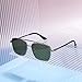 Cyxus Military Aviator Sunglasses for Men Trendy Pilot Shade Metal Frame Polarized Lens UV Protection for Outdoor（P1122G08 Green）