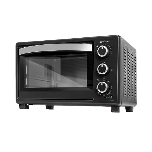 Cecotec Horno de sobremesa Bake&Toast 2300 Black, 23 L, Potecia 1500 W, Hasta 230ºC, 3 modos de calor: grill, calor base, y combinada, Puerta doble cristal, Temporizador 60 min, Bandeja recogemigas.