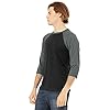 Canvas Mens 3/4 Sleeve Baseball T-Shirt (XS) (White/Black) #3