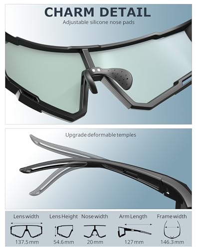 KALIYADI Sunglasses-Men Sports Mens-Sunglasses Women: Running Sun Glasses with UV400 Protection for Cycling Golf Fishing — view 5