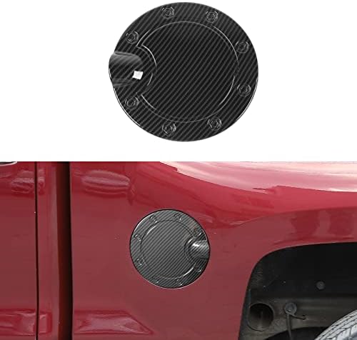 Jeliker Gas Fuel Filler Door Tank Cap Cover Trim ABS Exterior Accessories for Chevrolet Silverado & GMC Sierra 2014-2018 Carbon Fiber