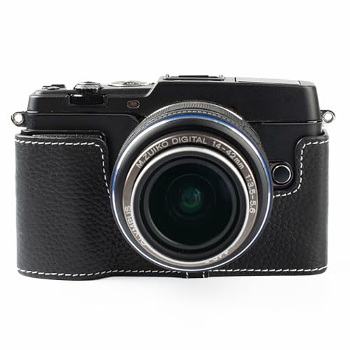 Amazon | Olympus E-P5/ep5専用 レトロな牛革手作りのハーフケース