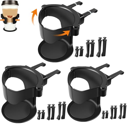 Car Cup Holder Expander 3-Pack Car Cup Holders Secure Drink Holders for Cars Compatible with Various Vehicle Models Durable Construction for Daily Use