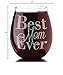 Custom-Engraved-Glasses-by-StockingFactory Stemless Wine Glass Clear 20 oz Best Mom Ever Mothers Day New Mom Birthday Christmas Appreciation Gifts for Mom Mommy Mum Mama