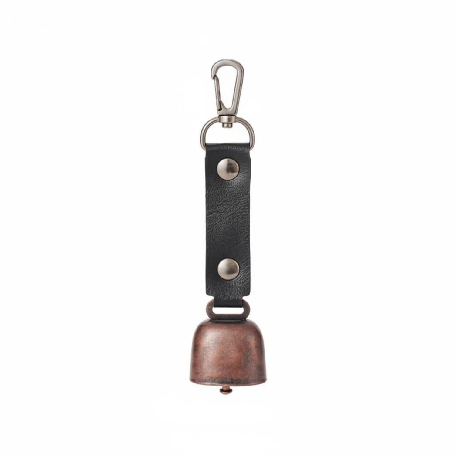 Crisp Sound Bear Bell Vintage Metal PU Leather Compact Black | Safety Foremost Silence Versatile Attachment Essential Gear PU Leather Compact Black Vintage Metal-image-43