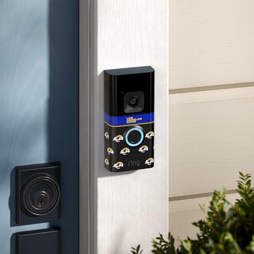 Image of All-New Limited Edition, Official NFL Faceplate for Ring Doorbells - Video Doorbell 3, Video Doorbell 3 Plus, Video Doorbell 4, Battery Doorbell Plus, and Battery Doorbell Pro | Los Angeles Rams