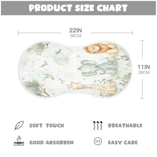 Cute Animals Burp Cloths Cotton Baby Washcloths,Large 22x11in Burping Cloth Absorbent and Soft for Newborn Baby Boys and Girls,2 Pack4