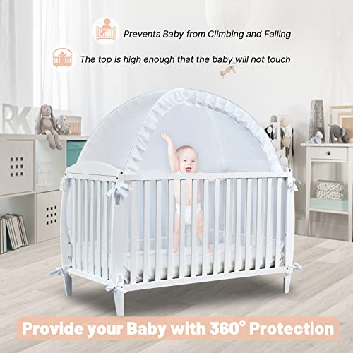 South To East White Baby Crib Tent & White Bed Canopy For Girls With Glowing Stars In The Dark #TOP4