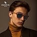 CARFIA Retro Cool Acetate Polarized Sunglasses for Men UV Protection, Outdoor Fashion Driving Eyewears Male Square Sunnies