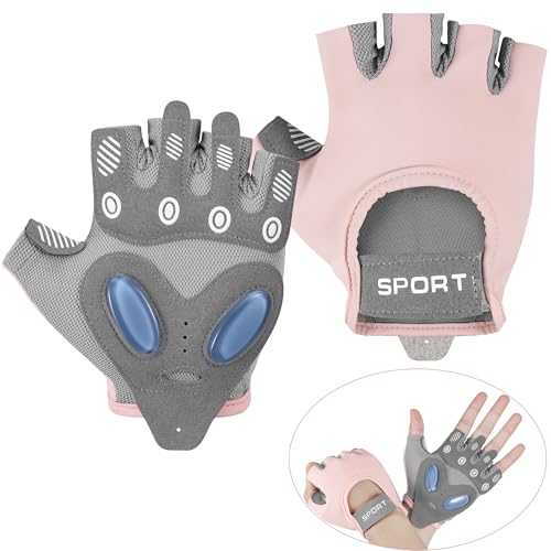 Fentar Guanti Palestra Donna, Guanti da Ginnastica da Donna a Cuscino d'Aria in Silicone, Guanti Donna Palestra Antiscivolo, Guanti Bici Donna Traspiranti, Guanti Palestra Donna Pesi (Taglia S)