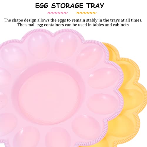 Doitool Egg Holder Container Decorative Eggs 4Pcs Plastic Deviled Egg Dish Egg Platter Egg Serving Tray Egg Holder Egg Container Egg Storage Organizer Kitchen Utensils Egg Carrier Boiled Egg Cups #TOP2